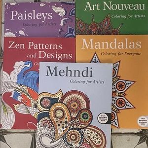 ADULT ~ COLORING BOOKS~ASSORTED ~L OT OF 5 ~S KYHORSE PUPLISHING …
